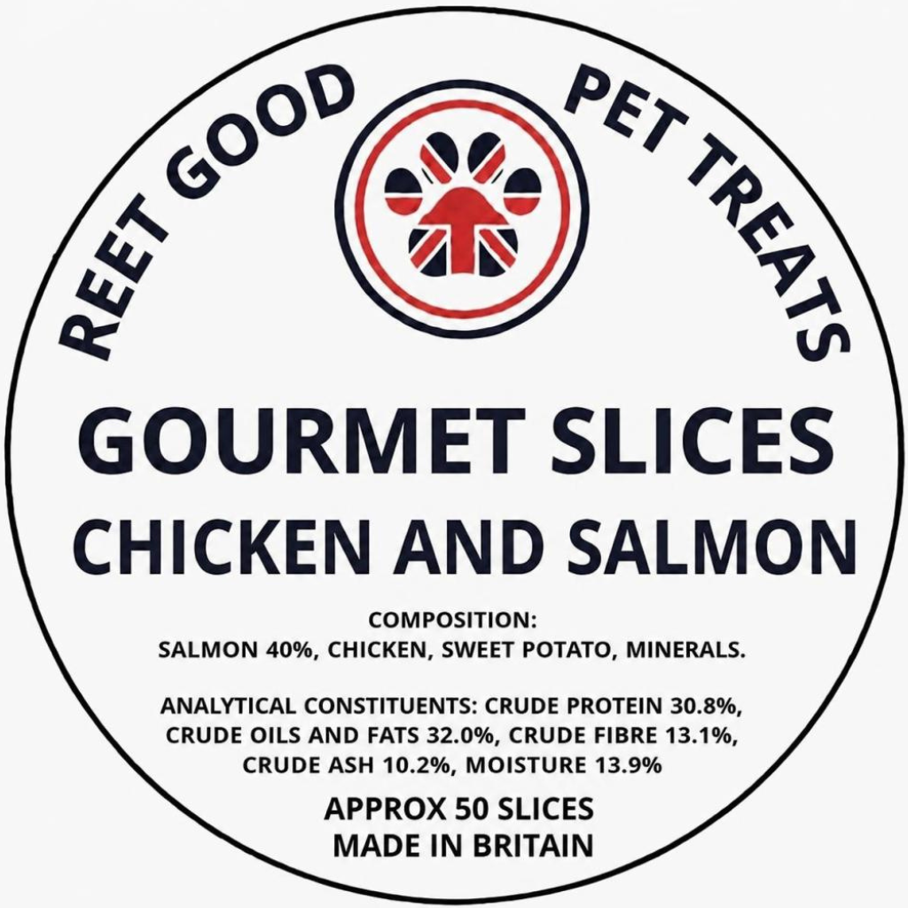 Gourmet Slices chicken and salmon 50 pack dog treats – Reet Good Pet Treats
